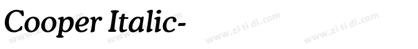 Cooper Italic字体转换 Cooper Italic字体转换